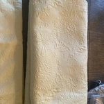 New Set Sferra Bros Ivory Ribbon Bows Queen Coverlet + 2 Shams. Fixed Price $115.00.