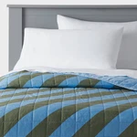 Twin Striped Kids' Quilt Blue/green - Pillowfort. Fixed Price $14.44.