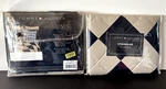 Tommy Hilfiger Argyle Cotton Quilted Pillow Sham Beige Navy Diamond Set Of 2 New. Fixed Price $22.00.