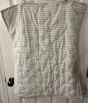 Pottery Barn Carter Stripe Quilted Standard Sham White & Chambray Blue Cotton. Fixed Price $25.00.