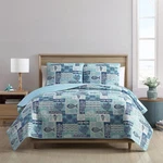 Vcny Home Patchwork Sea Life Quilt Set Full/queen 86" W/2 Standard Shams. Fixed Price $19.49.