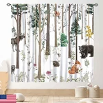 Tkuyo Woodland Nursery Curtains Rustic Forest Animals Watercolor Wild Safari. Fixed Price $59.68.