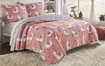 Vue Llama Drama Modern Graphic Reversible Quilt Set, Full/queen, Coral 3 Piece. Fixed Price $63.30.