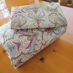 Martha Stewart King Duvet Cover 1 Sham Gold Paisley Missing Button. Fixed Price $27.30.