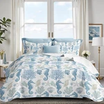 Coastal Bedding King Size Quilt With 2 Shams, Nautical Beach Comforter. Fixed Price $88.99.