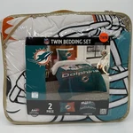 New Northwest Nfl Miami Dolphins Twin Bedding 2 Piece Comforter/sham Set. Fixed Price $63.69.