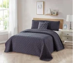 Bibb Home 4-PIECE Grey Solid King Microfiber Quilt Set With Scratch & Dent. Fixed Price $43.97.