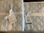 Pottery Barn Belgian Flax Linen Diamond King Quilt + Std Shams Blue #6382. Fixed Price $275.00.