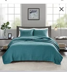 Madison Park King Teal Jaxson Antimicrobial Treated 3-PC Quilt Set Channel. Fixed Price $28.91.