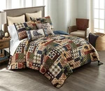 Donna Sharp Rustica 3-PC King Quilt Set Lodge Log Cabin Bear Moose Plaid New. Fixed Price $89.95.