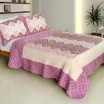 3 Pc Lucky Ring Diamond Magenta Pink 100% Cotton Vermicelli Queen Quilt Shams. Fixed Price $108.99.
