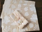 Sam Hedaya Set 3 Placemats 4 Cloth Napkins Autumn Bershire Leaves Cream Jacquard. Fixed Price $14.99.