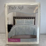 Truly Soft Pleated Duvet Cover Set Twin Xl Size Mini White. Fixed Price $25.99.