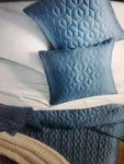 Oake Quilt King Size Navy Blue Cotton Tencel 300-THREAD Count Bedspread Nwt. Fixed Price $57.99.