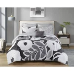 Mainstays 11 Piece Queen Size Bed Set With Sheets - Black & White Floral Pattern. Fixed Price $49.72.