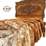 Faux Bedspread, Throw Blanket, Animal Fur, Minky Lining Handmade Usa. Fixed Price $79.99.