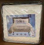 New Bliss Bedding White Textured Pattern 3 Piece Quilt Set Queen. Fixed Price $21.21.