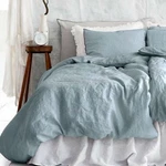 Luxury 100% French Linen Doona Cover Set, Quilt King,queen,grey Blue. Fixed Price $100.72.