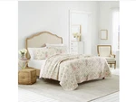 Laura Ashley Breezy 3-PIECE Pink And Green Floral Cotton Full/queen Quilt Set. Fixed Price $99.99.