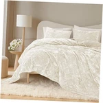 Shalala Luxury Velvet Quilt Set Size,ultra Soft FULL/QUEEN(94"X94") Beige. Fixed Price $121.50.