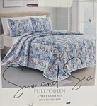 Sun And Sea Queen/ Full 3 Pc Quilt Set Coastal Nautical Coral Starfish. Fixed Price $41.96.
