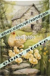 Cottage Yard Chicks Green Grass Homestead Wall Tapestry 59X82 In. Fixed Price $26.96.