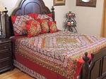 Maroon Embroidery Duvet India Bedding - Luxury Decorative Sari Ensemble King. Fixed Price $191.10.