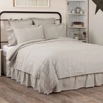 Hatteras Americana Seersucker Blue Ticking Stripe Quilt 105X95" Vhc Brands. Fixed Price $199.95.