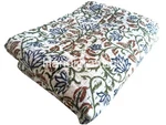 Indian Leaf Print Reversible Kantha Quilt Handmade Bedspread Throw Blanket King. Fixed Price $118.99.