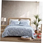 Tommy Bahama - Quilt Set, Reversible Cotton Bedding With King Palmday Blue. Fixed Price $138.75.
