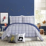 Urban Playground Marquis Navy Plaid Quilt And Pillow Sham Set - 3 Piece Micro.... Fixed Price $51.76.