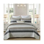 Y-plwomen Quilts King Size 100% Cotton Grey Quilt, 3 Piece Striped .... Fixed Price $143.80.