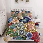 3 Piece Boho Floral Bedding Set,colorful Flowers Comforter Set,bohemian Rever.... Fixed Price $63.99.