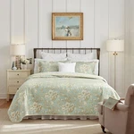 Laura Ashley Home - Quilt Set, Cotton Reversible Bedding Twin, Serene. Fixed Price $75.48.