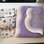 Pottery Barn Kids Twin Bedspread Ombr Purple Scalloped Quilt Shams & Sheet Set. Fixed Price $75.00.
