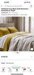 Parachute Full/queen Cozy Block Quilt Parchment Beige 100% Cotton Medium Weight. Fixed Price $100.00.
