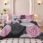 Koniroom 8-PIECE Black And Pink Comforter Set Queen Size Reversible Flower. Fixed Price $101.54.