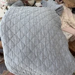 Pottery Barn Belgian Flax Linen Diamond Quilt Chambray Blue Full/queen. Fixed Price $100.00.
