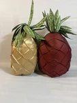 Bess Pineapple Pillows Gold And Red Plush Home Decor Tropical Satin Hawaii. Fixed Price $35.99.