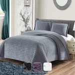 Plush Velvet Quilted Checkered Style Coverlet 2-3 Pc Set Bedspread All Seasons. Fixed Price $79.99.