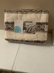 Martha Stewart Beige Brown Black Striped Pleated Twin Quilt 100% Cotton. Fixed Price $59.99.
