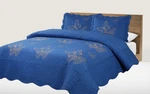 New Versatil 3PC Solid Double Stitched Butterfly Embroidery Bedroom Spread Quilt. Fixed Price $44.20.
