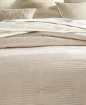 Hotel Collection Ikat Stripe Full / Queen Duvet Comforter Cover Ivory Sand Tan. Fixed Price $99.95.