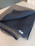 Pottery Barn Teen Reversible Full / Queen Quilt Gray Denim Blue 82" X 70". Fixed Price $65.00.