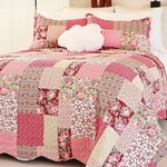 Cmfshape Summer Floral Queen Quilted Bedspread,romantic Pink Set Full,reve. Fixed Price $54.95.