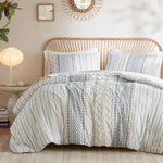 Ink+ivy Imani 3 Piece Cotton Duvet Cover Set Full Queen With Shams Msrp $260. Fixed Price $79.99.