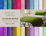 Luxury Velvet Runner Scarf Bedding Reversible Home Hotel Handmade Decor. Fixed Price $134.64.
