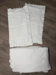Peacock Alley White Full Queen Matelasse Cotton Portugal Coverlet /2- Euro Shams. Fixed Price $93.50.