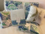 Lilly Pulitzer 8PC Oh Shello Queen Quilt, Sheets, Shams++ Pottery Barn. Fixed Price $508.79.