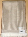 Sferra Costa Cotton Throw Blanket Fog Herringbone Weave Fringed 50X70". Fixed Price $159.90.